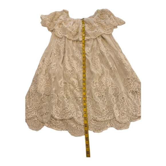 Jen’s Pirate Bootie Sheer Lace Mesh Off The Shoulder Dress in Cream Bride - Picture 9 of 15